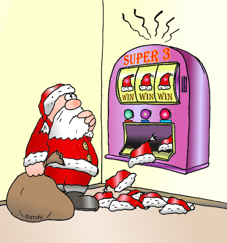 Cartoon: Nikolaus (medium) by wista tagged nikolaus,geschenke,advent,weihnachtsmann,sack,spiel,glück,glücksspile,gewinn,nikolausmütze,spielautomat,spielothek,hauptgewinn,geld,geldgewinn