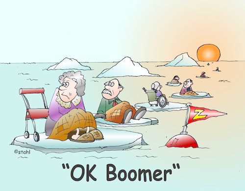 Cartoon: OK Boomer (medium) by wista tagged generation,baby,boomer,meme,konflikt,alt,alter,resourcen,eltern,kinder,besserwisser,eisscholle,generationenkonflikt,altenteil,rückzug,rente,pension,einmischung,opa,oma,grosseltern