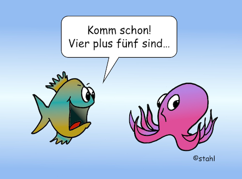 Cartoon: Rechnen mit Oktopussi (medium) by wista tagged oktopus,tintenfisch,rechnen,schlau,clever,tiere,mathematik,zahlen,addieren,subtrahieren,rechenkünstler,farbe,finger,zählen,oktopus,tintenfisch,rechnen,schlau,clever,tiere,mathematik,zahlen,addieren,subtrahieren,rechenkünstler,farbe,finger,zählen