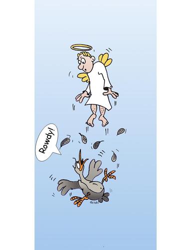 Cartoon: Rowdy (medium) by wista tagged engel,vogel,rowdy