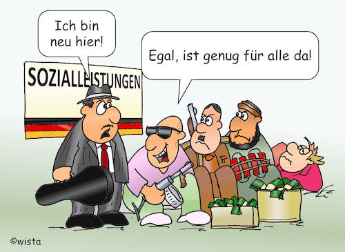 Cartoon: Sozialsystem für alle (medium) by wista tagged sozialsystem,deutschland,grundsicherung,bürgergeld,sozialleistungen,sozialstaat,ausnutzen,betrug,sozialbetrug,kosten,nutzen,soziales,netz,sozialsystem,deutschland,grundsicherung,bürgergeld,sozialleistungen,sozialstaat,ausnutzen,betrug,sozialbetrug,kosten,nutzen,soziales,netz