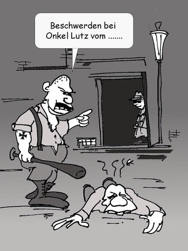 Cartoon: Verfassungsschutz 1 (medium) by wista tagged schläger,skinhead,neonazis,akten,nsu,rechtsradikale,verfassungsschutz
