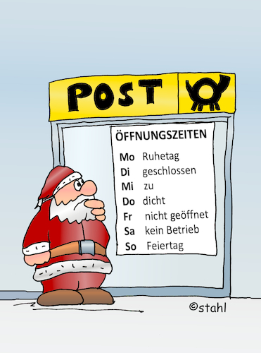 Cartoon: Weihnachtspost (medium) by wista tagged weihnachtspost,post,weihnachten,paket,pakete,offen,zu,öffnungszeiten,service,servicewüste,brief,karte,weihnachtskarte,päckchen,preise,briefmarken,weihnachtspost,post,weihnachten,paket,pakete,offen,zu,öffnungszeiten,service,servicewüste,brief,karte,weihnachtskarte,päckchen,preise,briefmarken