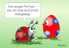 Cartoon: Kulturelle Aneignung (small) by wista tagged kultur,fremd,fremde,kulturelle,aneignung,anmaßung,übernahme,kult,kulte,symbole,riten,ei,eier,party,partien,partyeier,marienkäfer,punkte,schwarz,rot,osterei,farbe,färben,eierfarbe,eierfärben,bunt,farbig
