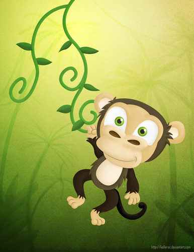 Cartoon: A Random Monkey (medium) by kellerac tagged animal,illustration,painting,monkey,keller,maria,cute,caricatura,cartoon,kellerac