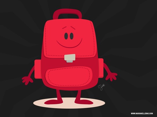 Cartoon: Red Backpack (medium) by kellerac tagged cartoon,backpack,red,back,to,school,mexico,vector