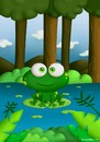 Cartoon: Happy Frog (small) by kellerac tagged cartoon,frog,animal,nature,pond,maria,keller,illustration