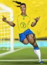 Cartoon: Ronaldinho Goucho (small) by Ausgezeichnet tagged karikatur,portrait,football,soccer,big,thighs,teeth,caricature,karikatur,yellow,