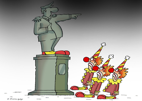 Cartoon: clown monument (medium) by Dubovsky Alexander tagged monument,clown,policy