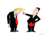 Cartoon: confrontation (small) by Dubovsky Alexander tagged confrontation,trump,canada,politics,usa