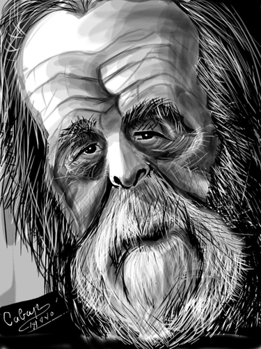 Cartoon: Aleksandr Solzhenitsyn (medium) by cabap tagged caricature,ipad