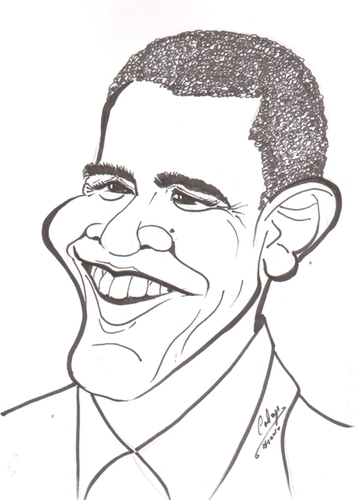 Cartoon: Barack Obama (medium) by cabap tagged caricature