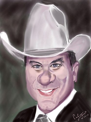 Cartoon: Larry Hagman (medium) by cabap tagged caricature