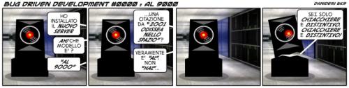 Cartoon: BDD - 0000 (medium) by danidemi tagged server,hal,9000,al,capone,computer,citazione,cinematografica,2001,odiseea,nello,spazio,bdd,bug,driven,development