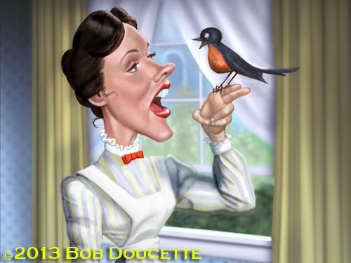 Cartoon: Mary Poppins (medium) by tobo tagged mary,poppins,caricature