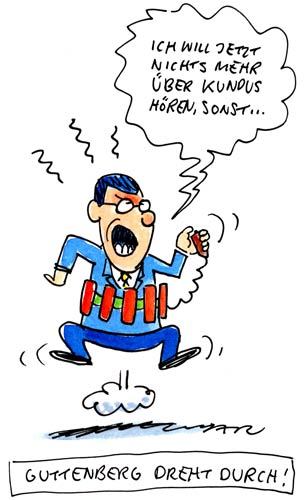 Cartoon: Guttenberg (medium) by ari tagged guttenberg,kundus,verteidigungsminister,bundeswehr,luftanschlag