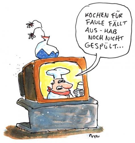 Cartoon: Kochsendung (medium) by ari tagged cook,tv,