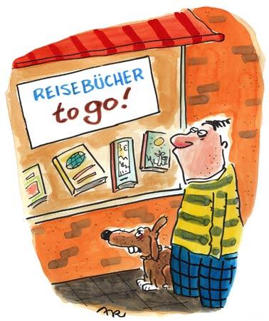 Cartoon: Reisebücher (medium) by ari tagged angebot,literatur,reise,book,man,buch,mann,sale,urlaub,lektüre