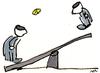 Cartoon: seesaw (small) by ari tagged wippe,seesaw,spielgerät,gehirn,brain,schaukel,spielplatz,playground,teilen,austausch
