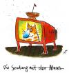 Cartoon: Sendung (small) by ari tagged tv mouse cat maus katze entertainment fernsehen kinder medien humor