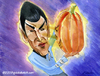Cartoon: Mr. Spock meets Jack O Lantern (small) by MartyMac tagged caricature,star,trek,mr,spock,space,aliens,halloween