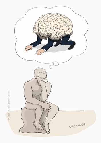 Cartoon: Brain and quadruped (medium) by Wilmarx tagged thinker,brain,behavior