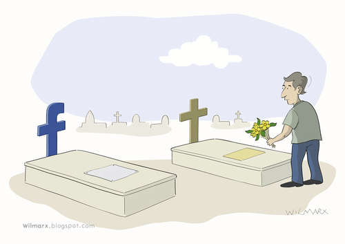 Cartoon: Facemetery (medium) by Wilmarx tagged facebook,death,addiction