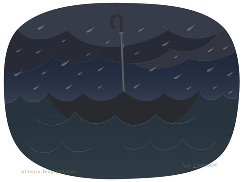 Cartoon: Raining at the beach (medium) by Wilmarx tagged beach,graphics