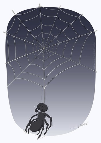 Cartoon: Spider suicide (medium) by Wilmarx tagged animal,spider,suicide