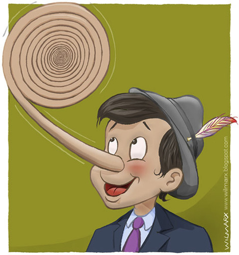 Cartoon: Spiral of lies (medium) by Wilmarx tagged pinocchio,behavior