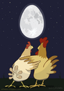 Cartoon: Gallinaceous moonlight (small) by Wilmarx tagged moonlight,love,animal,graphics