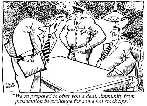 Cartoon: Prosecution Deal (medium) by carol-simpson tagged fraud,securities,police,street,wall,stocks