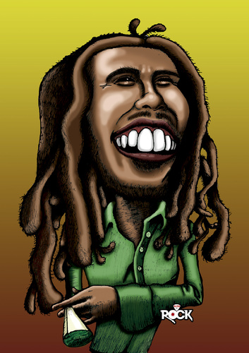 Cartoon: Bob Marley (medium) by mitosdorock tagged bob,marley,reggae