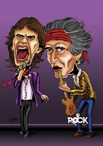 Cartoon: Rolling Stones (medium) by mitosdorock tagged rolling,stones,rock,mich,jagger