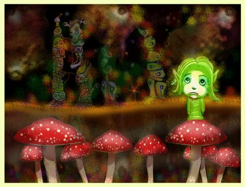 Cartoon: dawn of the apocalips (medium) by peewee gonzoid tagged mushrooms,peewee,gonzoid