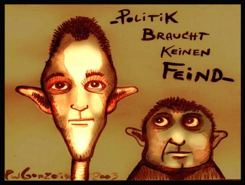 Cartoon: Politik braucht keinen Feind (medium) by peewee gonzoid tagged politics