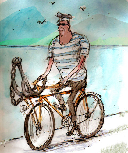 Cartoon: Pedal power (medium) by Miro tagged na,coment