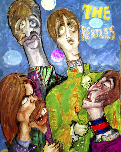 Cartoon: The Beatles (medium) by Miro tagged the,beatles