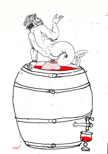 Cartoon: wine (medium) by Miro tagged wine