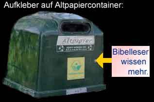 Cartoon: Altpapiercontainer (medium) by Newbridge tagged bibel,altpapier,container,aufkleber,real