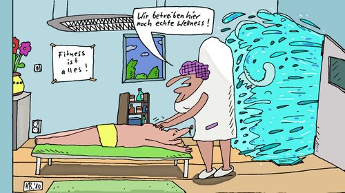 Cartoon: - (medium) by Leichnam tagged erholsam,wellness,massage,welle,wasser,rohrbruch