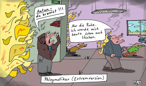 Cartoon: Anton (medium) by Leichnam tagged anton,leichnam,brennen,feuer,burn,katastrophe,phlegmatiker,extremversion,löschen,heute,noch,ruhe