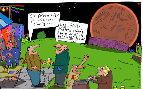 Cartoon: Aus dem All (medium) by Leichnam tagged all,nibiru,einschlag,katastrophe,weltuntergang,fest,festlichkeit,nacht,leichnam,leichnamcartoon