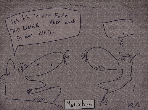 Cartoon: Da und dort (medium) by Leichnam tagged da,und,dort,politik,parteien,npd,linke