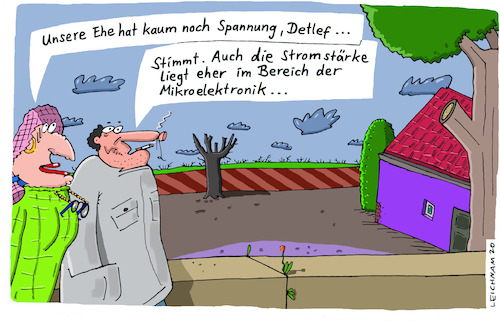 Cartoon: Detlef (medium) by Leichnam tagged detlef,ehe,spannung,stromstärke,elektrotechnik,mikroelektronik,krisengespräch,leichnam,leichnamcartoon