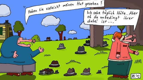 Cartoon: Die Suche (medium) by Leichnam tagged suche,hut,hüte,täglich