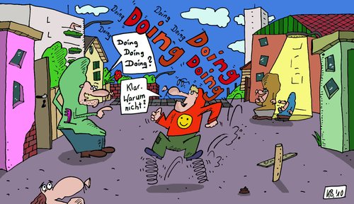 Cartoon: Doing Doing Doing! (medium) by Leichnam tagged doing,hüpfen,springen,sprungfedern,leichnam,verwunderung