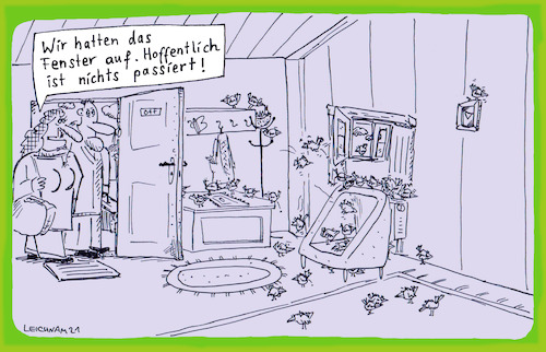 Cartoon: Fenster (medium) by Leichnam tagged fenster,offen,vögel,heimkehr,eingenistet,leichnam,leichnamcartoon