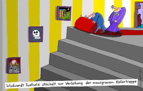 Cartoon: Festlicher Akt (medium) by Leichnam tagged festlich,akt,feier,roter,teppich,stöckelnd,sudholz,verleihung,leichnam,leichnamcartoon