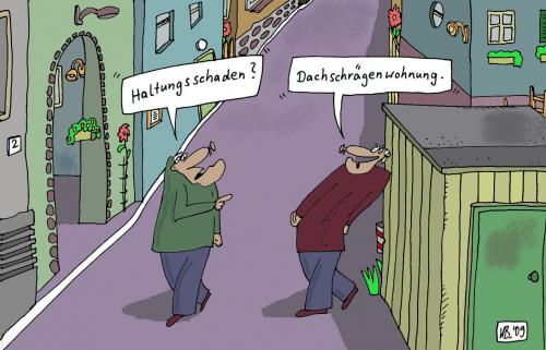 Cartoon: Frage (medium) by Leichnam tagged frage,haltungsschaden,dachschrägenwohnung